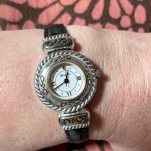 Brighton Cody watch with reversible brown/black leather strap